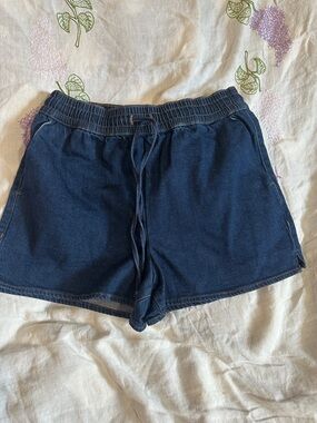 Express Navy Drawstring Athletic Shorts